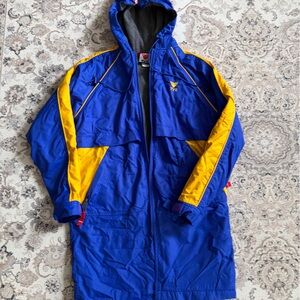 TYR youth medium blue & yellow gold swim parka EUC